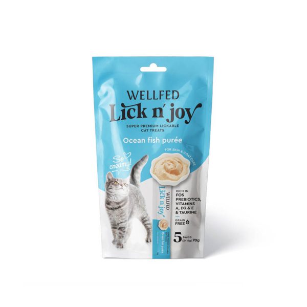 Pet Interest Wellfed Lick N' Joy Ocean Fish (5x14gr) Κρέμα σε Σωληνάριο με Ψάρια