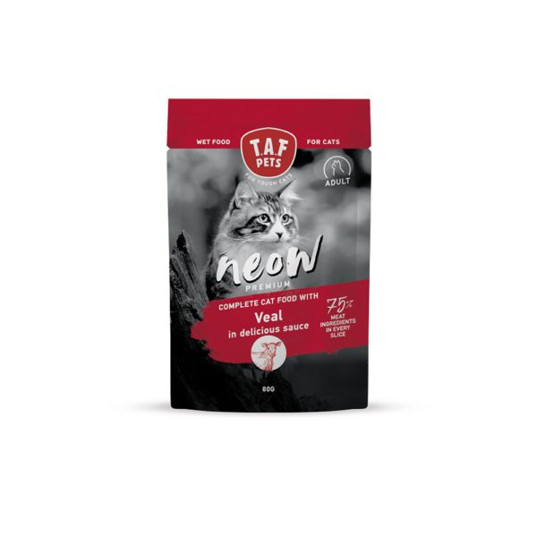 Υγρή Τροφή Γάτας Taf Neow Adult με Μοσχάρι 80gr