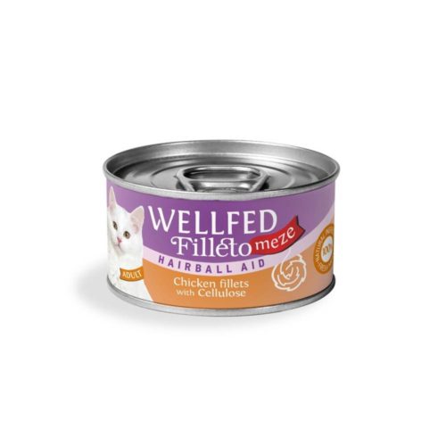 Wellfed Filleto Meze Hairball Υγρή Τροφή Με Κοτόπουλο 70gr