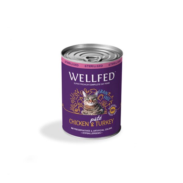 Wellfed Sterilised Chicken & Turkey With Salmon Oil 400g