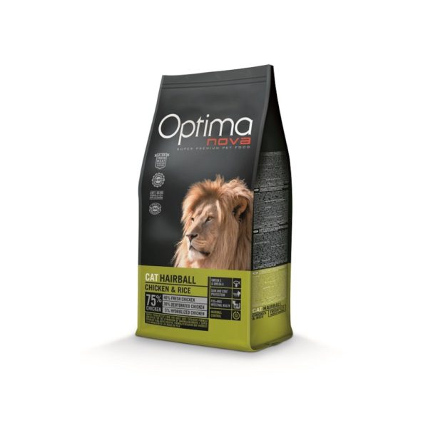 Optimanova Hairball Chicken & Rice 2kg