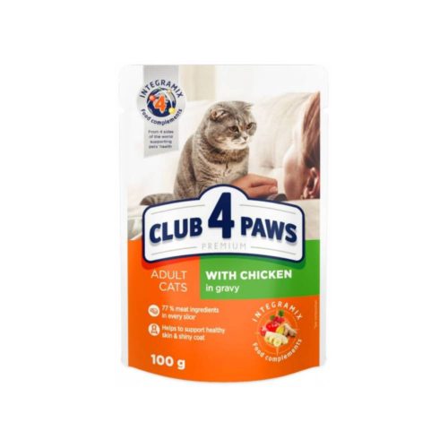 Υγρή τροφή Γάτας Club 4 Paws 100g με Κοτόπουλο σε Σάλτσα