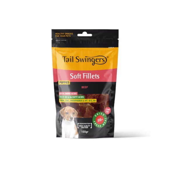 Λιχουδιές Pet Interest Tailswingers Puppy Pure Beef Soft Fillets 100gr για Κουτάβια