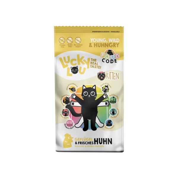 Ξηρά τροφή για Γατάκια Lucky Lou Food Code Kitten Πουλερικά & Φρέσκο Κοτόπουλο 1,7kg. 