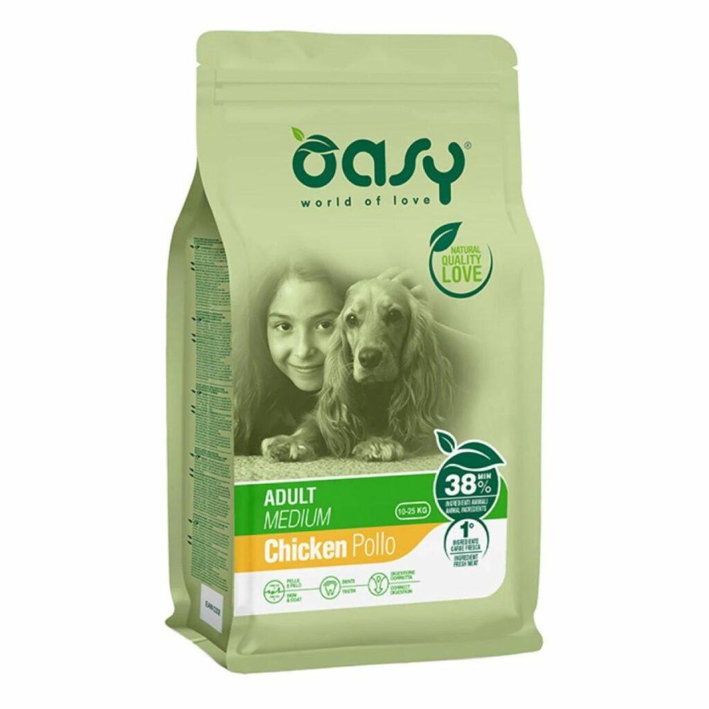 Oasy Ξηρά Τροφή για Ενήλικους Σκύλους Μεσαίων Φυλών με Κοτόπουλο 3kg