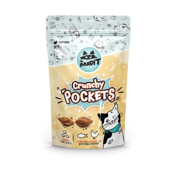 MR.BANDIT CAT Crunchy pockets Tuna & Chicken Τόνος Κοτόπουλο 40 gr