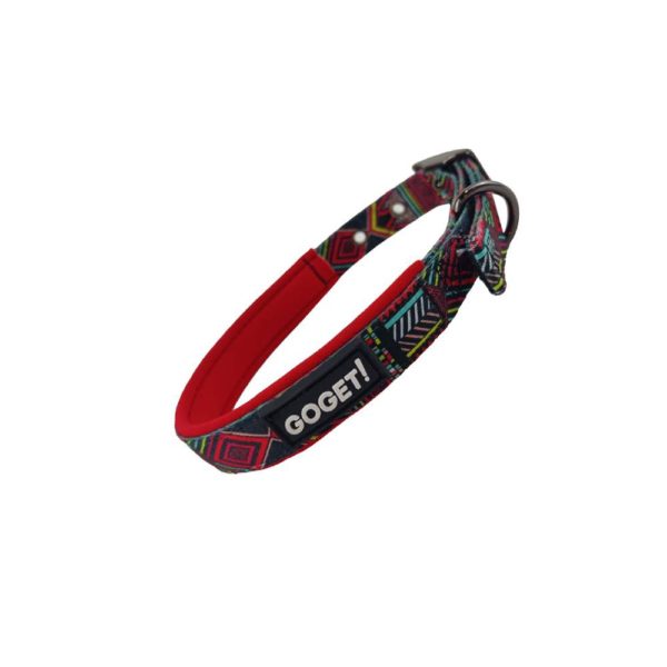 Περιλαίμιο Σκύλου GoGet Neoprene Kaleidoscope Κόκκινο L 2.5x60cm