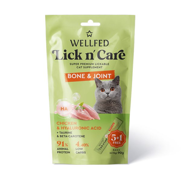Λιχουδιά Γάτας Wellfed Lick N' Care Bone & Joint (6x15gr) 90gr