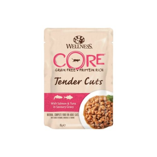 Wellness Core Tender Cuts Fillets Σολομός & Τόνος σε σάλτσα 85gr