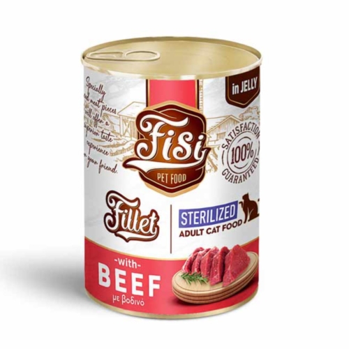 Fisi Fillet Cat Adult Μοσχάρι σε Ζελέ Sterilized 400gr