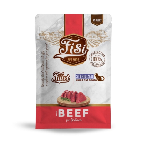 Fisi Fillet Cat Sterilised Βοδινό σε ζελέ 85gr