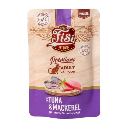 Fisi Pure Meat Cat Adult Mousse Τόνος & Σκουμπρί 80gr