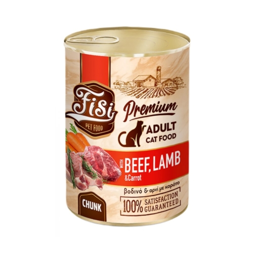 Fisi Κονσέρβα Γάτας Adult Sterilised Κομματάκια Βοδινό Αρνί και Καρότα 400gr