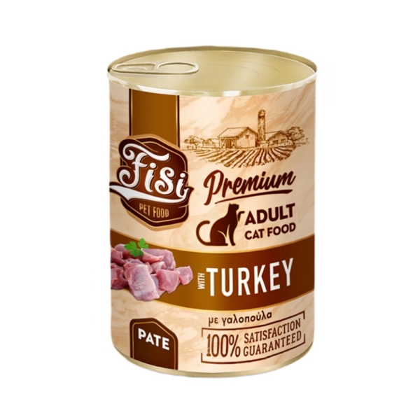 Fisi Κονσέρβα Γάτας Adult Γαλοπούλα Pate 400gr