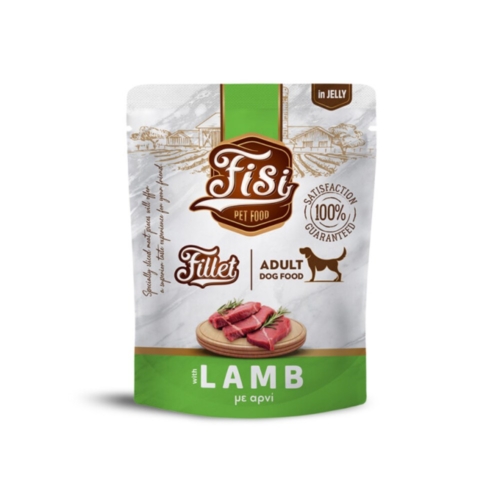 Pouch Σκύλου Fisi Fillet Dog Adult Αρνί σε Ζελέ 500gr