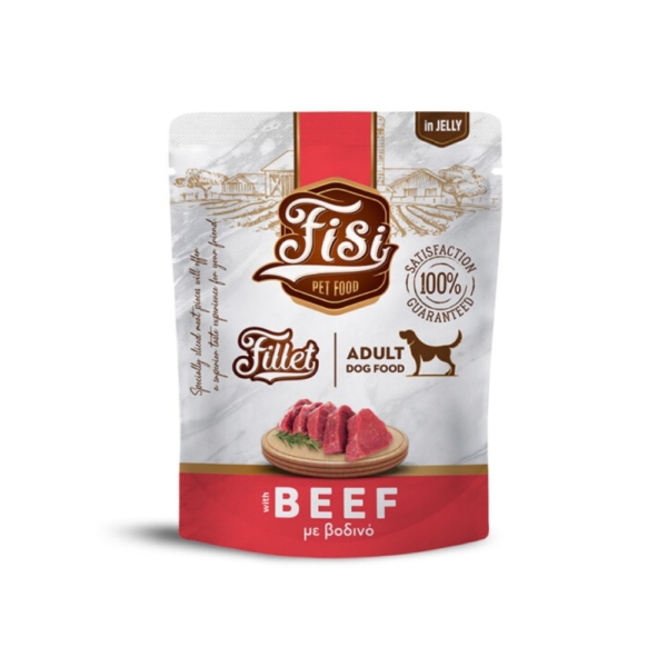 Pouch Σκύλου Fisi Fillet Dog Adult Βοδινό σε Ζελέ 500gr