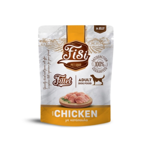 Pouch Σκύλου Fisi Fillet Dog Adult Κοτόπουλο σε Ζελέ 500gr