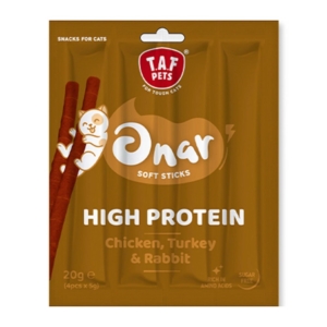 Λιχουδιά Γάτας Taf Pets- Onar Soft Sticks Chicken, Turkey & Rabbit 20gr