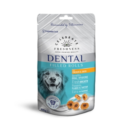 Λιχουδιές Celebrate Freshness Dental Filled Rolls Chicken & Duck 100gr