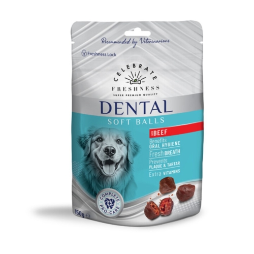 Λιχουδιές Celebrate Freshness Dental Soft Balls Beef 150gr
