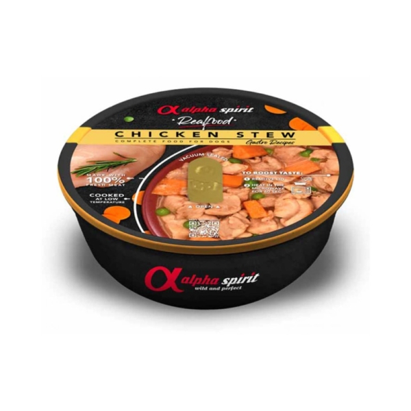 Μαγειρευτή Τροφή για Σκύλους Alpha Spirit Real Food Chicken 280gr