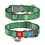 Περιλαίμιο WauDog Etno Green Plastic Fastex S 15mm x 23-35cm με SmartID