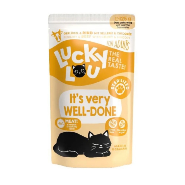 Lucky Lou LifeStage Adult Sterilized Πουλερικά & Βοδινό 125gr