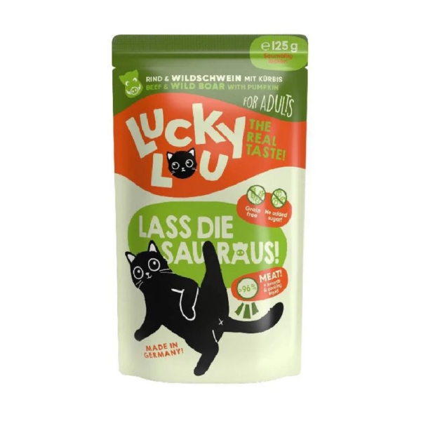 Lucky Lou LifeStage Adult Βοδινό & Αγριογούρουνο 125gr
