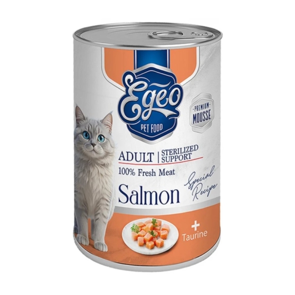Υγρή Τροφή Γάτας Egeo Cat Adult Σολομό σε Mousse 375gr